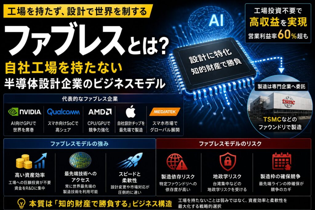 ファブレスとは？｜自社工場を持たない半導体設計企業のビジネスモデル