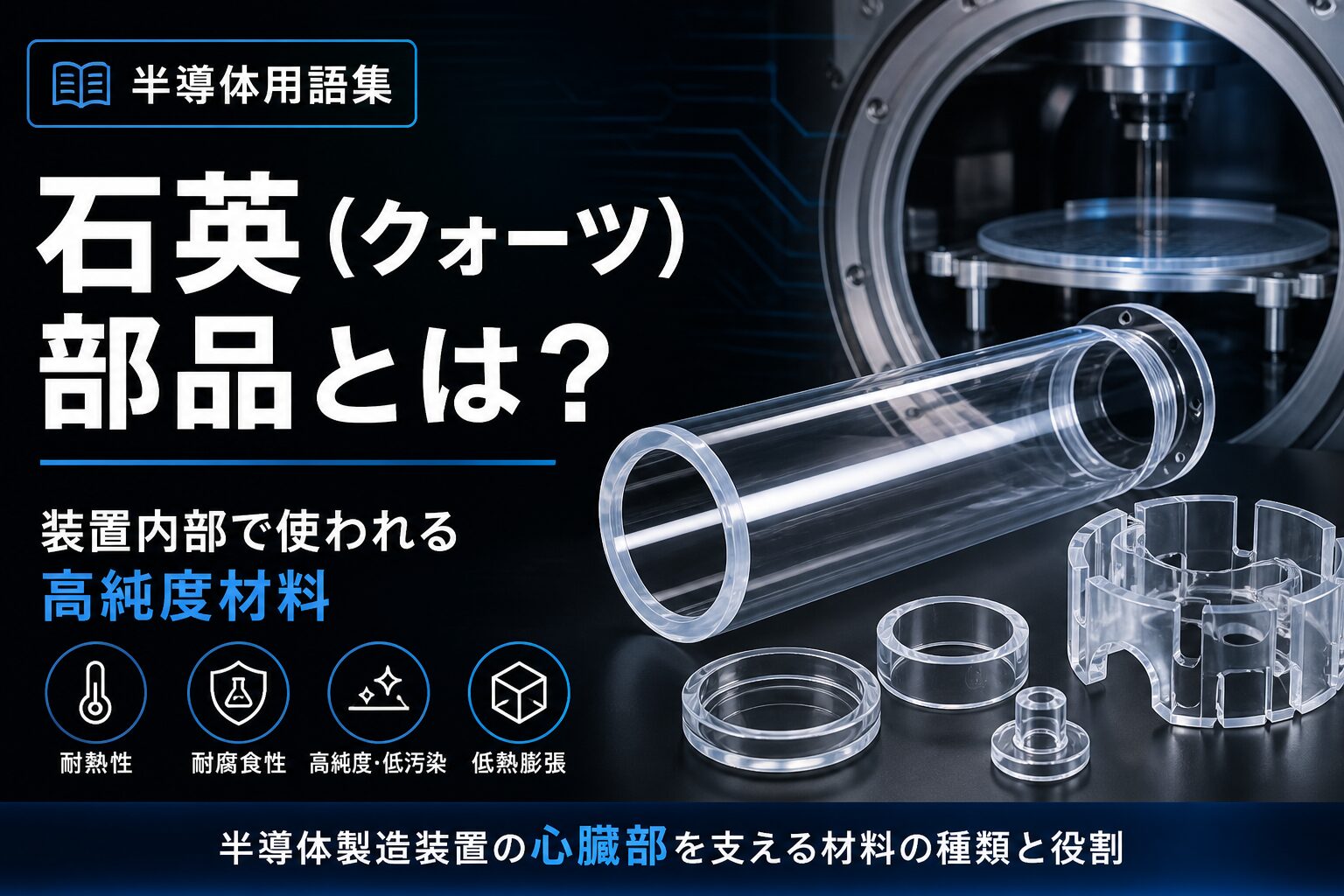 石英（クォーツ）部品とは｜半導体製造装置の心臓部を支える材料の種類と役割