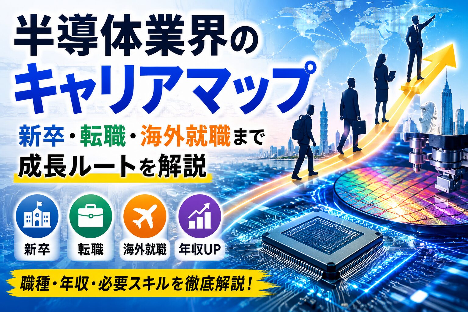 半導体業界のキャリアマップ｜新卒・転職・海外就職まで成長ルートを解説